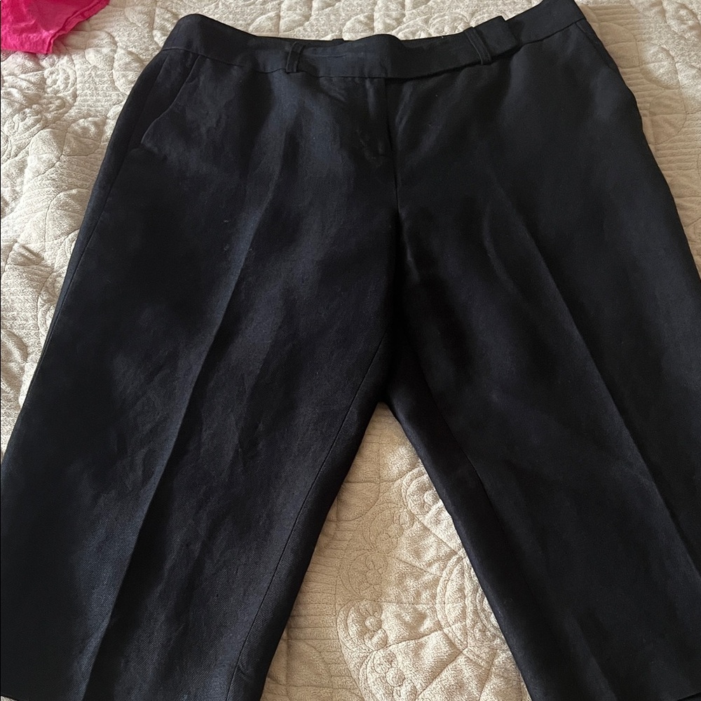 LOFT Charcoal Linen Blend Trousers